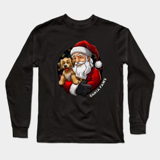 Santa Paws and Cute Christmas Puppy Long Sleeve T-Shirt